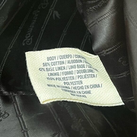 Tommy Bahama Palm Beach Floral Embroidered Linen Tote Bag White (Broken Zipper) - Picture 7 of 11